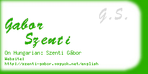 gabor szenti business card